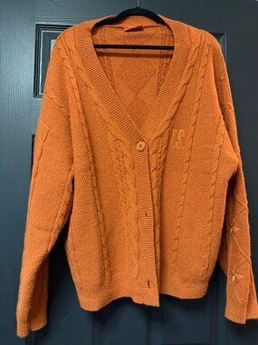 Taylor Swift TLOAS Rust Orange Cable Knit Button Cardigan